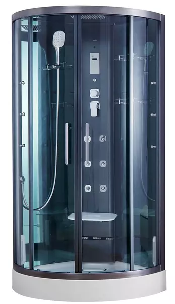 Душевая кабина «SSWW» BU601 90/90 низкий поддон прозрачная/чёрная с баней с гидромассажем с электрикой 
Душевая кабина «SSWW» BU601 90/90 низкий поддон прозрачная/чёрная с баней с гидромассажем с электрикой