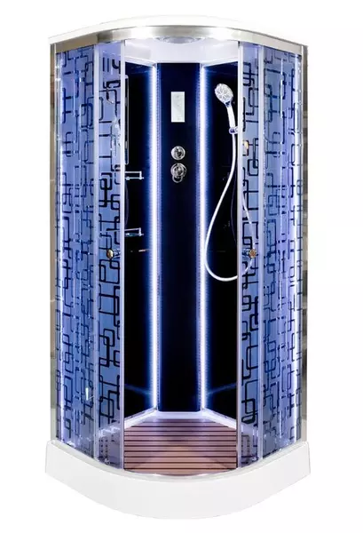 Душевая кабина «Deto» BM-1590 LED 90/90 низкий поддон матовая с рисунком/черная с электрикой
Душевая кабина «Deto» BM-1590 LED 90/90 низкий поддон матовая с рисунком/черная с электрикой