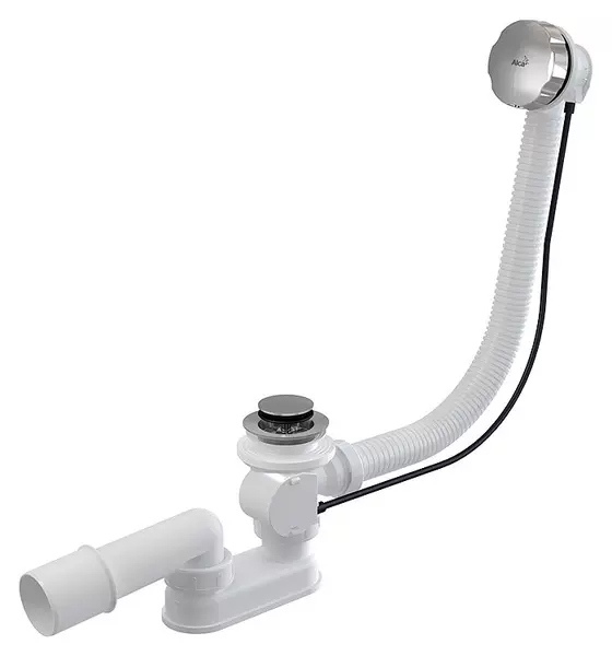 Сифон для ванны слив-перелив «AlcaPlast» A55K-80-RU-01 перелив 80 см хром полуавтомат 
Сифон для ванны слив-перелив «AlcaPlast» A55K-80-RU-01 перелив 80 см хром полуавтомат