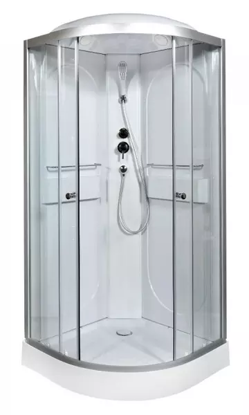 Душевая кабина «Deto» L-601 100/100 низкий поддон прозрачная/белая 
Душевая кабина «Deto» L-601 100/100 низкий поддон прозрачная/белая