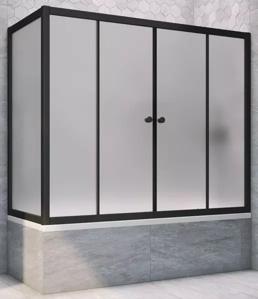 Шторка на ванну стеклянная «Vegas Glass» Z2V+ZVF Novo 180/85/140 сатин/чёрная матовая универсальная
Шторка на ванну стеклянная «Vegas Glass» Z2V+ZVF Novo 180/85/140 сатин/чёрная матовая универсальная