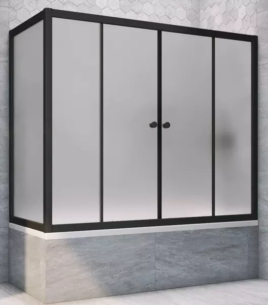 Шторка на ванну стеклянная «Vegas Glass» Z2V+ZVF Novo 180/90/140 сатин/чёрная матовая универсальная
Шторка на ванну стеклянная «Vegas Glass» Z2V+ZVF Novo 180/90/140 сатин/чёрная матовая универсальная