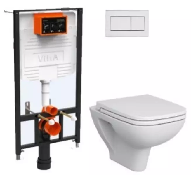 Комплект инсталляция с унитазом, крышкой и кнопкой смыва «Vitra» S20 9004B003-7207 безободковый белый
Комплект инсталляция с унитазом, крышкой и кнопкой смыва «Vitra» S20 9004B003-7207 безободковый белый