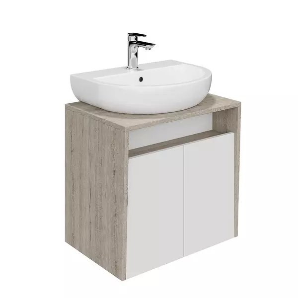 Тумба с раковиной «Kerama Marazzi» Pro 60 с 2 дверцами (Buongiorno 55/43 NN) подвесная белая/дуб Орегон
Тумба с раковиной «Kerama Marazzi» Pro 60 с 2 дверцами (Buongiorno 55/43 NN) подвесная белая/дуб Орегон