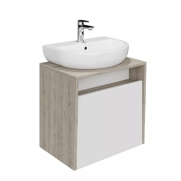 Тумба с раковиной «Kerama Marazzi» Pro 60 с 1 ящиком (Buongiorno 55/43 NN) подвесная белая/дуб Орегон
Тумба с раковиной «Kerama Marazzi» Pro 60 с 1 ящиком (Buongiorno 55/43 NN) подвесная белая/дуб Орегон