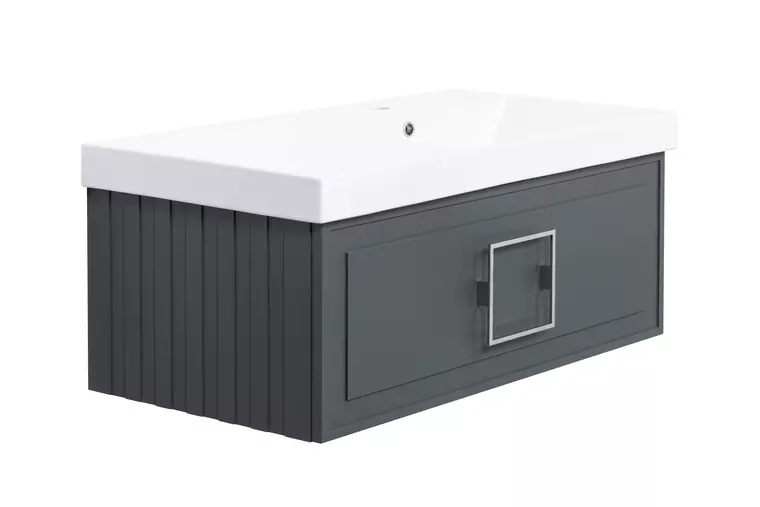 Тумба с раковиной «La Fenice» Cubo 90 (Cubo 90 правая) подвесная Grigio ручки Cromo
Тумба с раковиной «La Fenice» Cubo 90 (Cubo 90 правая) подвесная Grigio ручки Cromo