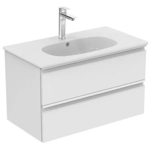 Тумба с раковиной «Ideal Standard» Tesi 80 с 2 ящиками (Tesi 80 Euro White) подвесная gloss white
Тумба с раковиной «Ideal Standard» Tesi 80 с 2 ящиками (Tesi 80 Euro White) подвесная gloss white