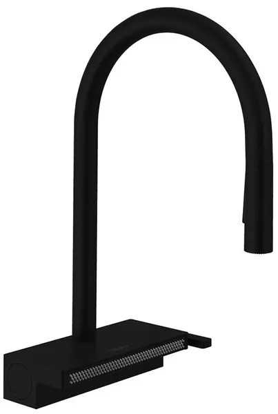 Смеситель для кухонной мойки «Hansgrohe» Aquno Select M81 73831670 с выдвижным изливом чёрный матовый
Смеситель для кухонной мойки «Hansgrohe» Aquno Select M81 73831670 с выдвижным изливом чёрный матовый