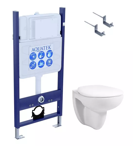 Комплект инсталляция с унитазом и крышкой «Акватек» Set Aquatek Каир KKI (Standard INS-0000012/крепеж KKI-0000002/унитаз AQ1170-00) безободковый белый
Комплект инсталляция с унитазом и крышкой «Акватек» Set Aquatek Каир KKI (Standard INS-0000012/крепеж KKI-0000002/унитаз AQ1170-00) безободковый белый