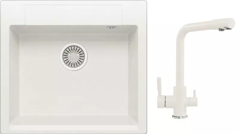 Мойка для кухни «Polygran» Argo 560 56/51 473370-660717 и смеситель Высокий Дуо искусственный камень белый хлопок
Мойка для кухни «Polygran» Argo 560 56/51 473370-660717 и смеситель Высокий Дуо искусственный камень белый хлопок