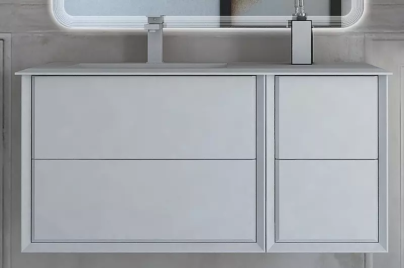 Тумба с раковиной «Cezares» Bellagio 100 с 4 ящиками (106/46) подвесная Bianco opaco, левая
Тумба с раковиной «Cezares» Bellagio 100 с 4 ящиками (106/46) подвесная Bianco opaco, левая