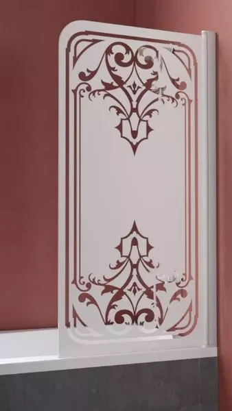 Шторка на ванну стеклянная «Vegas Glass» Ev Lux 75/150 матовая с прозрачным рисунком/белая правая 
Шторка на ванну стеклянная «Vegas Glass» Ev Lux 75/150 матовая с прозрачным рисунком/белая правая