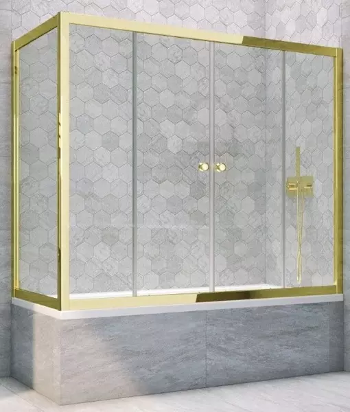 Шторка на ванну стеклянная «Vegas Glass» Z2V+ZVF Tur Novo 160/90 прозрачная/золото глянцевое универсальная
Шторка на ванну стеклянная «Vegas Glass» Z2V+ZVF Tur Novo 160/90 прозрачная/золото глянцевое универсальная