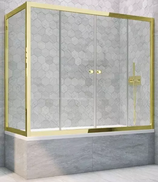 Шторка на ванну стеклянная «Vegas Glass» Z2V+ZVF Tur Novo 170/85 прозрачная/золото глянцевое универсальная
Шторка на ванну стеклянная «Vegas Glass» Z2V+ZVF Tur Novo 170/85 прозрачная/золото глянцевое универсальная