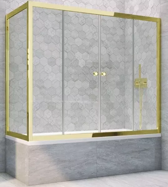 Шторка на ванну стеклянная «Vegas Glass» Z2V+ZVF Tur Novo 180/75 прозрачная/золото глянцевое универсальная
Шторка на ванну стеклянная «Vegas Glass» Z2V+ZVF Tur Novo 180/75 прозрачная/золото глянцевое универсальная