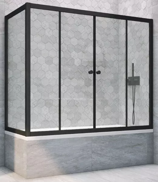 Шторка на ванну стеклянная «Vegas Glass» Z2V+ZVF Novo 160/90 Crystal vision/чёрная матовая универсальная
Шторка на ванну стеклянная «Vegas Glass» Z2V+ZVF Novo 160/90 Crystal vision/чёрная матовая универсальная