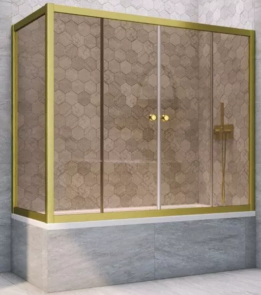 Шторка на ванну стеклянная «Vegas Glass» Z2V+ZVF Novo 160/90 бронза/золото матовое универсальная
Шторка на ванну стеклянная «Vegas Glass» Z2V+ZVF Novo 160/90 бронза/золото матовое универсальная