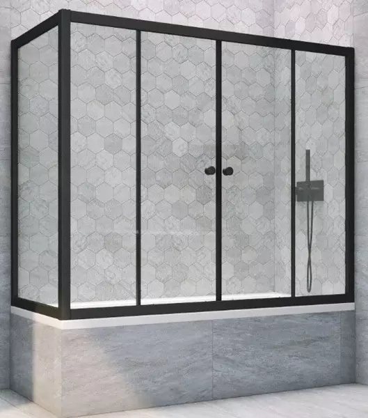 Шторка на ванну стеклянная «Vegas Glass» Z2V+ZVF Novo 170/75 Crystal vision/чёрная матовая универсальная
Шторка на ванну стеклянная «Vegas Glass» Z2V+ZVF Novo 170/75 Crystal vision/чёрная матовая универсальная