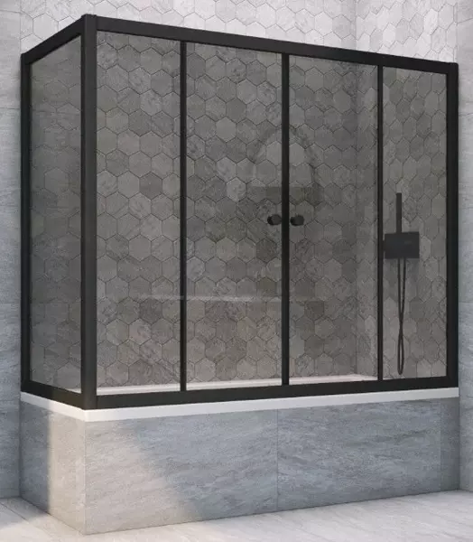 Шторка на ванну стеклянная «Vegas Glass» Z2V+ZVF Novo 180/75 графит/чёрная матовая универсальная
Шторка на ванну стеклянная «Vegas Glass» Z2V+ZVF Novo 180/75 графит/чёрная матовая универсальная