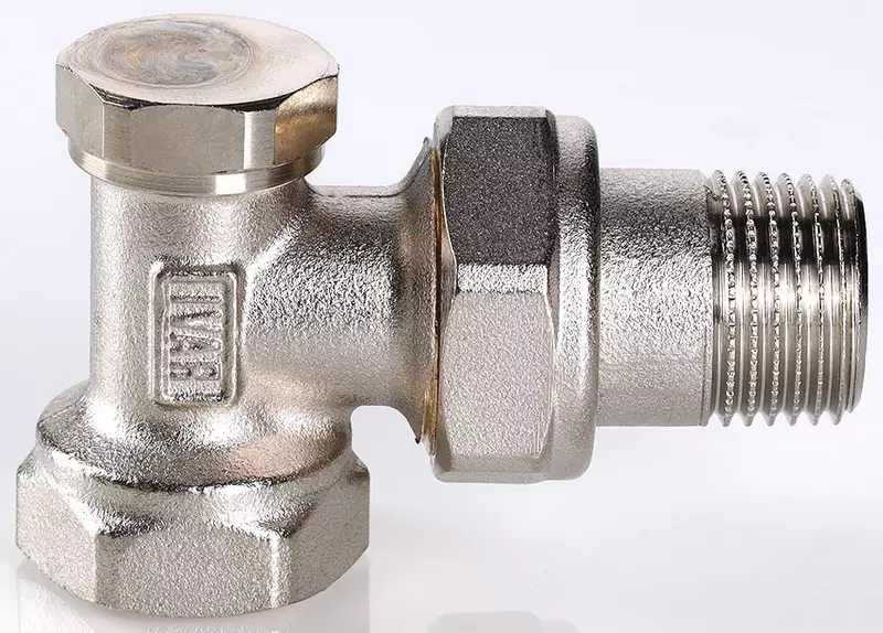 Клапан радиаторный «Valtec» VT.019.N.04 1/2"-1/2" угловой ВР-НР (американка) никель
Клапан радиаторный «Valtec» VT.019.N.04 1/2"-1/2" угловой ВР-НР (американка) никель