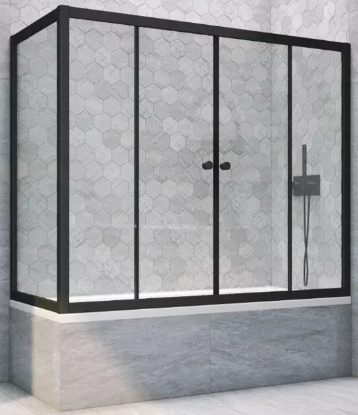 Шторка на ванну стеклянная «Vegas Glass» Z2V+ZVF Novo 200/70 Crystal vision/чёрная матовая универсальная
Шторка на ванну стеклянная «Vegas Glass» Z2V+ZVF Novo 200/70 Crystal vision/чёрная матовая универсальная