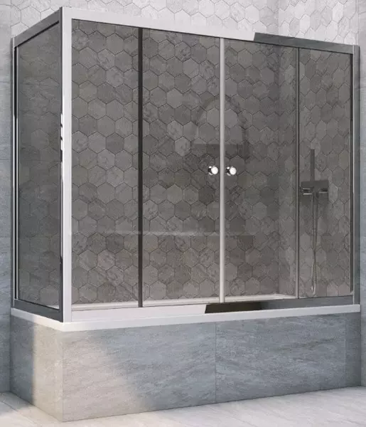 Шторка на ванну стеклянная «Vegas Glass» Z2V+ZVF Tur Novo 155/90 графит/хром глянцевая универсальная 
Шторка на ванну стеклянная «Vegas Glass» Z2V+ZVF Tur Novo 155/90 графит/хром глянцевая универсальная