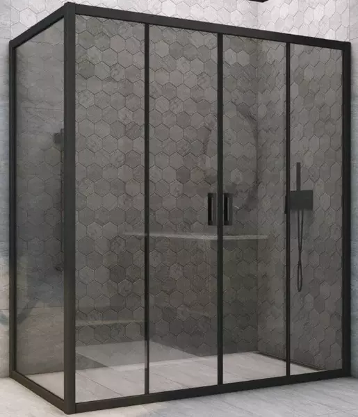 Душевой угол-ограждение «Vegas Glass» Z2P+ZPV Novo h2000 160/90 графит/чёрный матовый без поддона универсальный 
Душевой угол-ограждение «Vegas Glass» Z2P+ZPV Novo h2000 160/90 графит/чёрный матовый без поддона универсальный