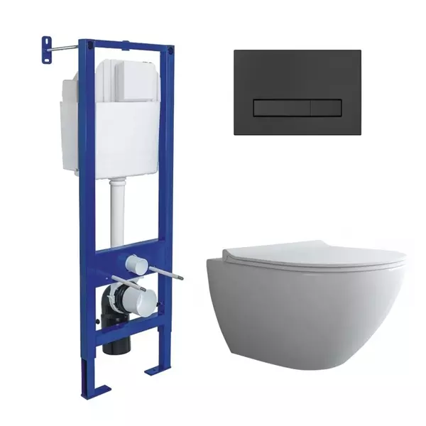Комплект инсталляция с унитазом, крышкой и кнопкой смыва «Berges Wasserhaus» Atom Line/Puma XL Rimless/кнопка чёрная SoftTouch безободковый белый
Комплект инсталляция с унитазом, крышкой и кнопкой смыва «Berges Wasserhaus» Atom Line/Puma XL Rimless/кнопка чёрная SoftTouch безободковый белый