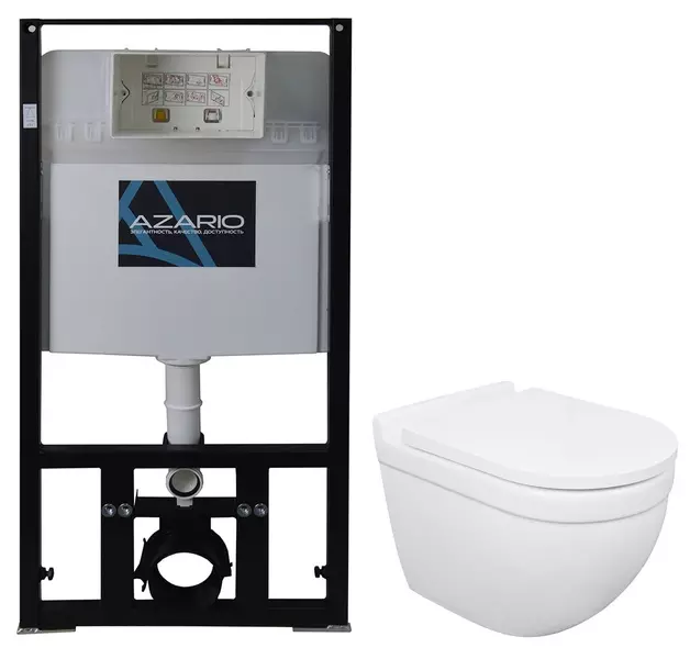 Комплект инсталляция с унитазом и крышкой «Azario» AZ-8010-1000+AZ-0017 E-R безободковый белый
Комплект инсталляция с унитазом и крышкой «Azario» AZ-8010-1000+AZ-0017 E-R безободковый белый