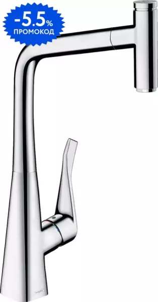Смеситель для кухонной мойки «Hansgrohe» Metris Select 14884000 с выдвижным изливом хром
Смеситель для кухонной мойки «Hansgrohe» Metris Select 14884000 с выдвижным изливом хром