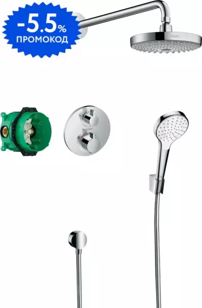 Душевая система «Hansgrohe» Croma Select E 27295000 с термостатом хром 
Душевая система «Hansgrohe» Croma Select E 27295000 с термостатом хром