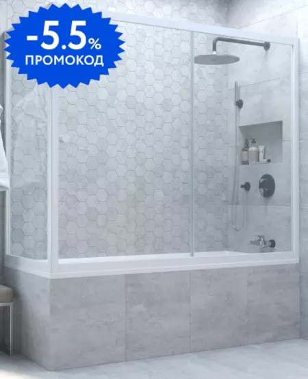 Шторка на ванну стеклянная «Vegas Glass» ZV+ZVF Novo 180/85/140 прозрачная/белая универсальная
Шторка на ванну стеклянная «Vegas Glass» ZV+ZVF Novo 180/85/140 прозрачная/белая универсальная