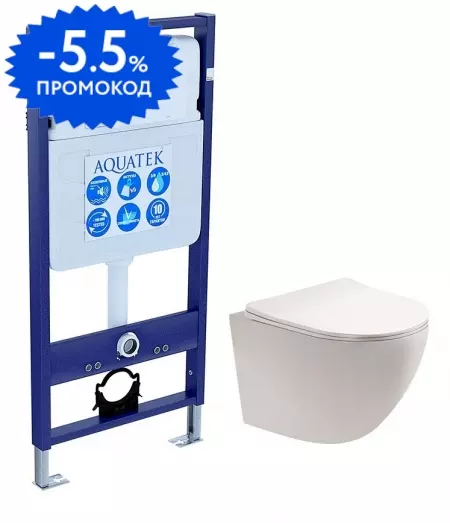 Комплект инсталляция с унитазом и крышкой «Aquatek» Set Aquatek Европа cm безободковый белый
Комплект инсталляция с унитазом и крышкой «Aquatek» Set Aquatek Европа cm безободковый белый