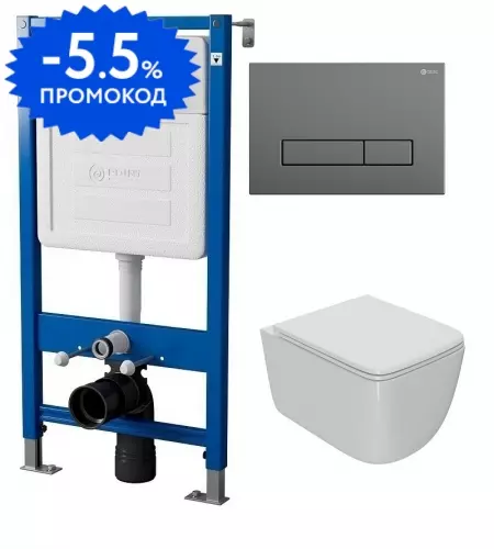 Комплект инсталляция с унитазом, крышкой и кнопкой смыва «Point» PN48008GM (PN48036WG/клавиша PN44831GM/унитаз Меркурий PN41831) безободковый белый
Комплект инсталляция с унитазом, крышкой и кнопкой смыва «Point» PN48008GM (PN48036WG/клавиша PN44831GM/унитаз Меркурий PN41831) безободковый белый