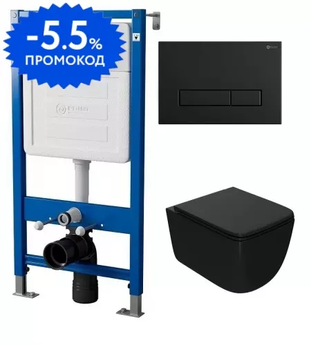 Комплект инсталляция с унитазом, крышкой и кнопкой смыва «Point» PN48039BM (PN48036WG/клавиша PN44831BM/унитаз Меркурий PN41831BM) безободковый черный матовый
Комплект инсталляция с унитазом, крышкой и кнопкой смыва «Point» PN48039BM (PN48036WG/клавиша PN44831BM/унитаз Меркурий PN41831BM) безободковый черный матовый