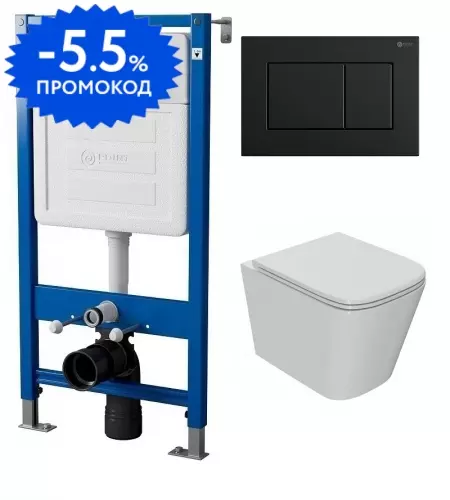 Комплект инсталляция с унитазом, крышкой и кнопкой смыва «Point» PN48090BM (PN45120/клавиша Ника PN44081BM/унитаз Ника PN41081) безободковый
Комплект инсталляция с унитазом, крышкой и кнопкой смыва «Point» PN48090BM (PN45120/клавиша Ника PN44081BM/унитаз Ника PN41081) безободковый