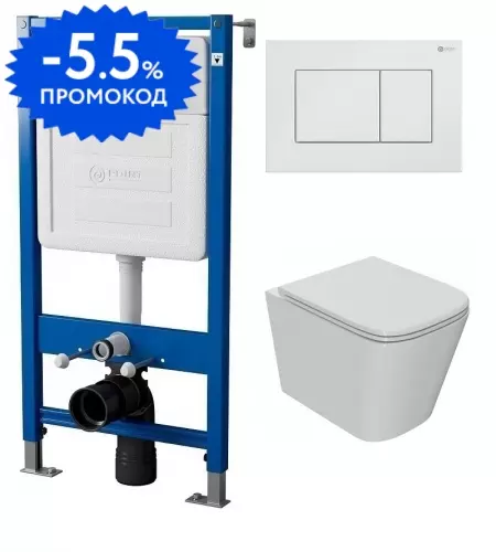Комплект инсталляция с унитазом, крышкой и кнопкой смыва «Point» PN48091W (PN45120/клавиша Ника PN44081W/унитаз Ника PN41081) безободковый
Комплект инсталляция с унитазом, крышкой и кнопкой смыва «Point» PN48091W (PN45120/клавиша Ника PN44081W/унитаз Ника PN41081) безободковый
