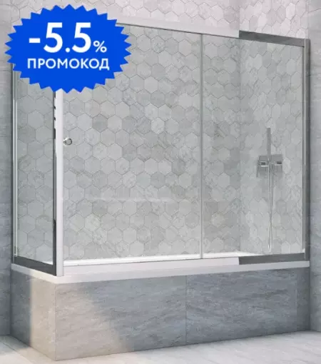 Шторка на ванну стеклянная «Vegas Glass» ZV+ZVF Tur Novo 150/85 Crystal vision/хром глянцевый универсальная
Шторка на ванну стеклянная «Vegas Glass» ZV+ZVF Tur Novo 150/85 Crystal vision/хром глянцевый универсальная