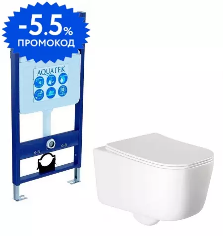 Комплект инсталляция с унитазом и крышкой «Aquatek» Set Aquatek Лугано безободковый белый
Комплект инсталляция с унитазом и крышкой «Aquatek» Set Aquatek Лугано безободковый белый