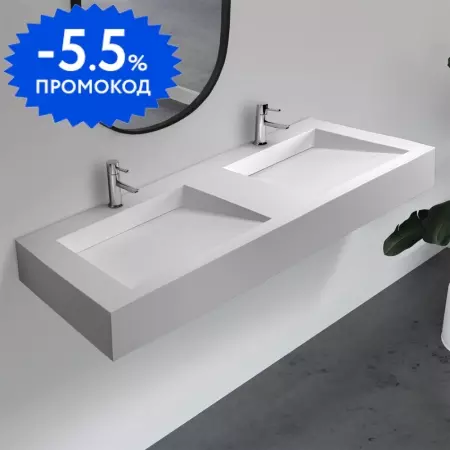Раковина двойная «Abber» Stein 152/45 AS2643-1.5 искусственный камень белый матовый с донным клапаном
Раковина двойная «Abber» Stein 152/45 AS2643-1.5 искусственный камень белый матовый с донным клапаном