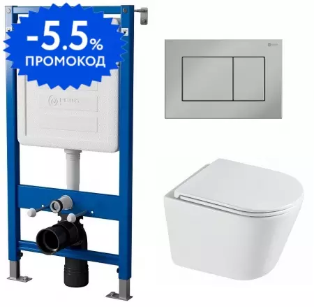 Комплект инсталляция с унитазом, крышкой и кнопкой смыва «Point» PN48299C (инсталляция PN45120/клавиша Ника/унитаз Венера) безободковый белый
Комплект инсталляция с унитазом, крышкой и кнопкой смыва «Point» PN48299C (инсталляция PN45120/клавиша Ника/унитаз Венера) безободковый белый