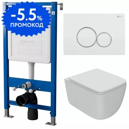Комплект инсталляция с унитазом, крышкой и кнопкой смыва «Point» PN48233WC (PN45120/клавиша Виктория/унитаз Меркурий) безободковый белый матовый
Комплект инсталляция с унитазом, крышкой и кнопкой смыва «Point» PN48233WC (PN45120/клавиша Виктория/унитаз Меркурий) безободковый белый матовый