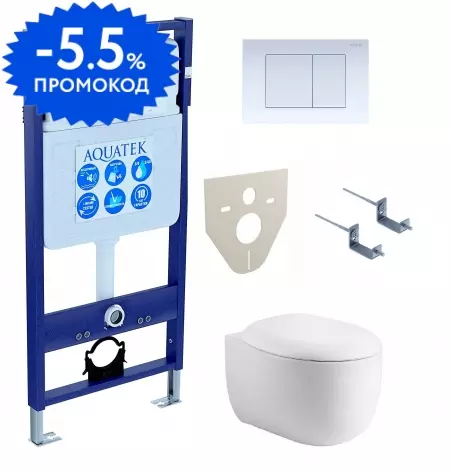 Комплект инсталляция с унитазом, крышкой и кнопкой смыва «Aquatek» Set Aquatek Альтаир cm-009 4в1 (инсталляция/клавиша/унитаз с сиденьем/крепеж/звукоизоляционная прокладка) безободковый белый
Комплект инсталляция с унитазом, крышкой и кнопкой смыва «Aquatek» Set Aquatek Альтаир cm-009 4в1 (инсталляция/клавиша/унитаз с сиденьем/крепеж/звукоизоляционная прокладка) безободковый белый