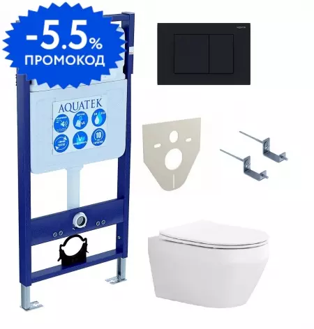 Комплект инсталляция с унитазом, крышкой и кнопкой смыва «Aquatek» Set Aquatek Лея-012 4в1 (инсталляция/клавиша/унитаз с сиденьем/крепеж/звукоизоляционная прокладка) безободковый белый
Комплект инсталляция с унитазом, крышкой и кнопкой смыва «Aquatek» Set Aquatek Лея-012 4в1 (инсталляция/клавиша/унитаз с сиденьем/крепеж/звукоизоляционная прокладка) безободковый белый