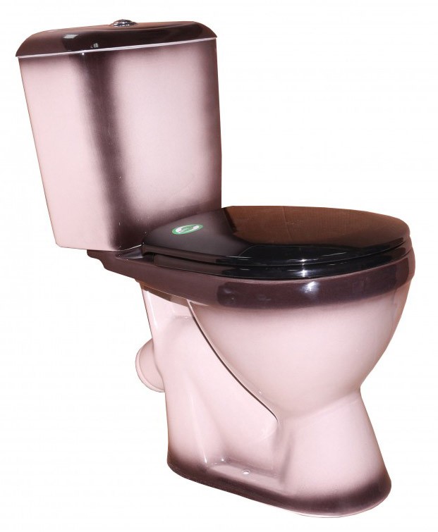 Унитаз компакт «Rosa» Лира чёрный декор с сиденьем полипропилен чёрный ...