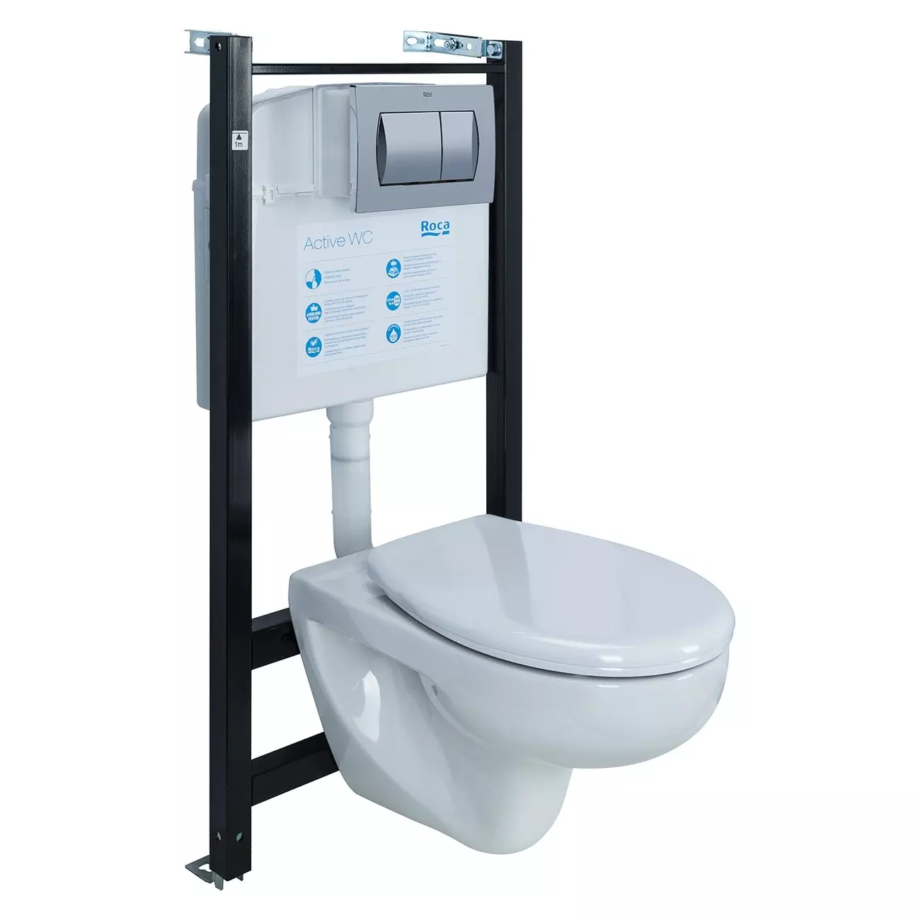 Комплект инсталляция с унитазом, крышкой и кнопкой смыва «Roca» Pack ...