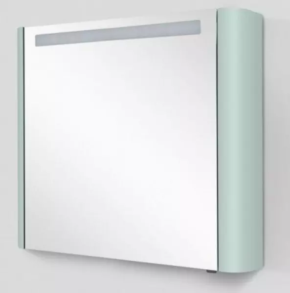 Зеркальный шкаф «Am.Pm» Sensation 80 с подсветкой мятный левый, цвет без патины