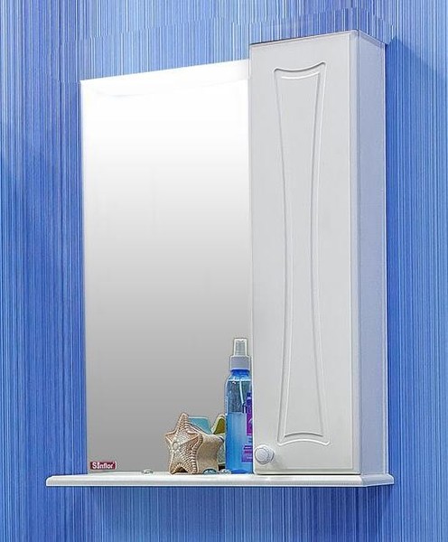 Зеркало с шкафчиком Sanflor Карина 50 без света белый правый 5977₽