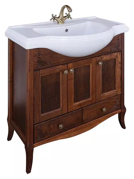 

Тумба с раковиной «ASB-Woodline» Салерно 80 (Классик 80) антикварный орех