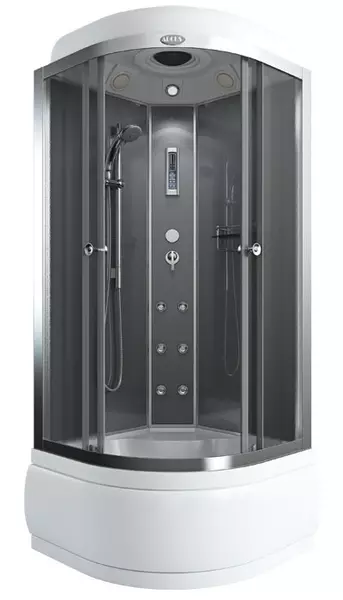 

Душевая кабина «Arcus» AS-105-10 100/100 высокий поддон матовая/серая с гидромассажем и электрикой